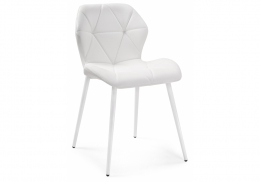 Стул на металлокаркасе Вальд экокожа белый / белый глянец (46x52x75)