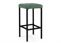 Барный стул Лофт микровелюр катания изумруд / черный матовый (35x35x65)