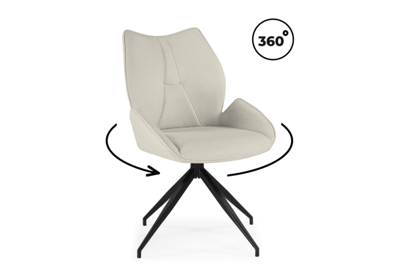 Стул на металлокаркасе Miranda 360 крутящийся beige / black (54x61x90). 