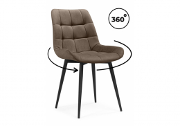 Стул на металлокаркасе Челси 360 К коричневый (zd 233) / черный (50x60x80)