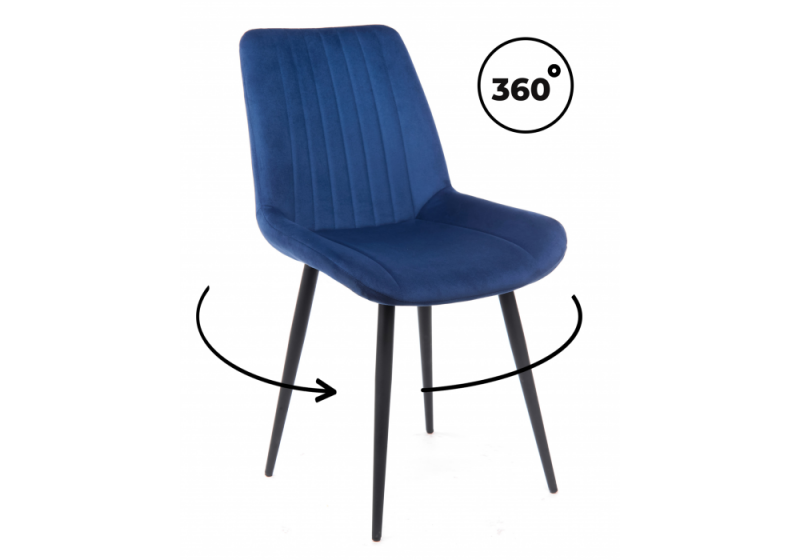 Стул на металлокаркасе Седа 360 синий (zd 798) / черный np (50x56x82). 