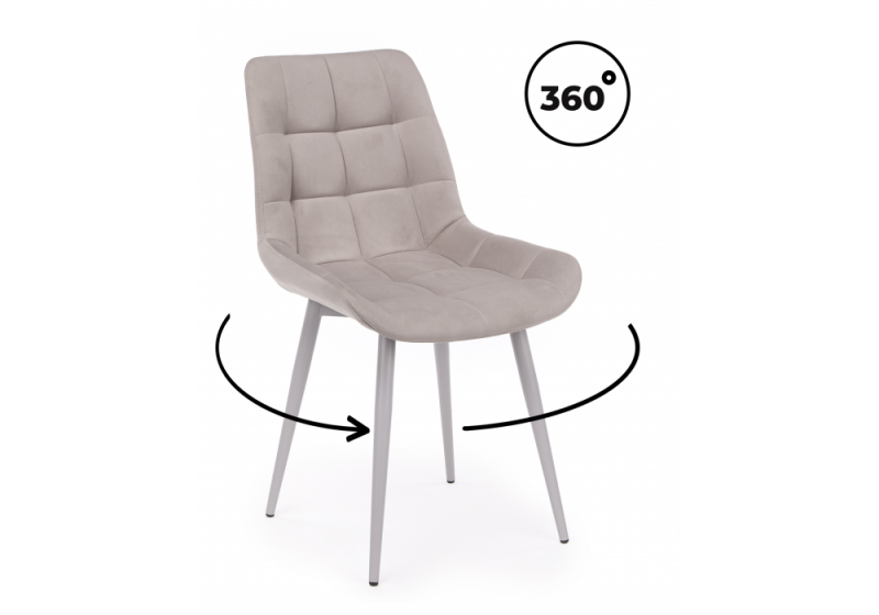 Стул на металлокаркасе Челси 360 К латте (zd 290) / серый np (50x60x80). 