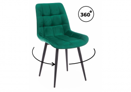 Стул на металлокаркасе Челси 360 К зеленый (zd 667) / черный np (50x60x80)