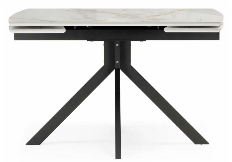 Керамический стол Катчел 120(180)x80 calacatta gold / черный (80x77)