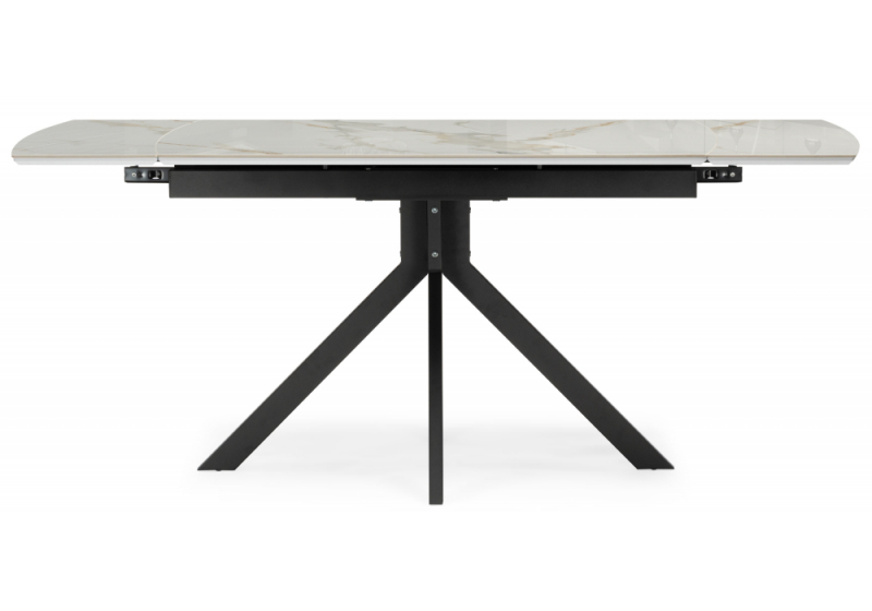 Керамический стол Катчел 120(180)x80 calacatta gold / черный (80x77)