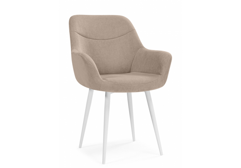 Стул на металлокаркасе Флюид бежевый (zd 210) / белый (58x64x86). 