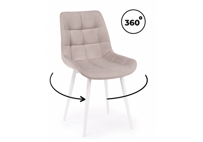 Стул на металлокаркасе Челси 360 К латте (zd 290) / белый np (50x60x80). 