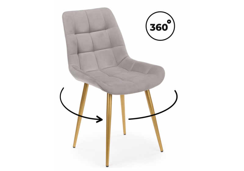 Стул на металлокаркасе Челси 360 К латте (zd 290) / золотой np (50x60x80). 