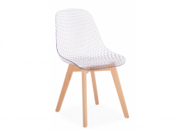 Пластиковый стул Vart clear / wood (47x53x81)
